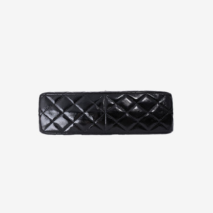 Chanel 2.55 Reissue Bag in Black Calfskin Leather with Silver Hardware