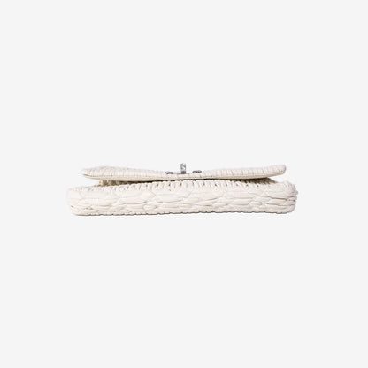Miu Miu Crystal Leather Bag in White Nappa Leather with Silver Hardware