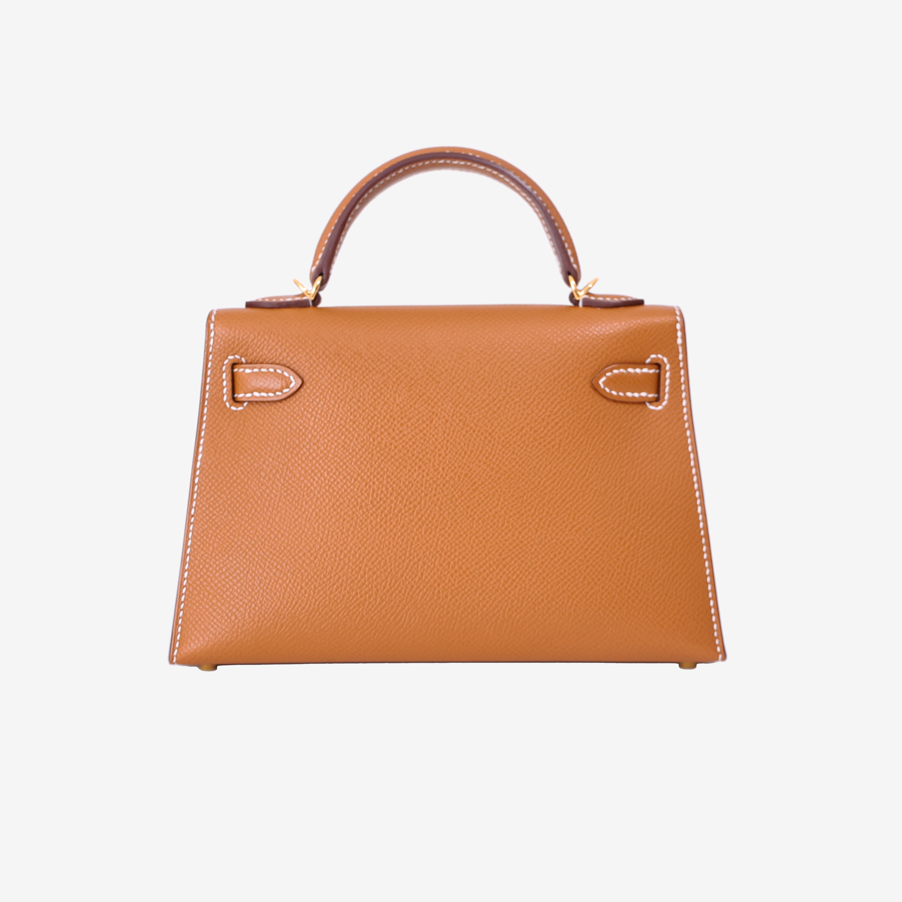 Hermès Mini Kelly 20 in Gold Epsom Leather with Gold Hardware back view