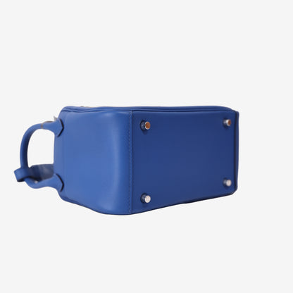 Hermès Mini Lindy 20 in Bleu Swift Leather with Palladium Hardware