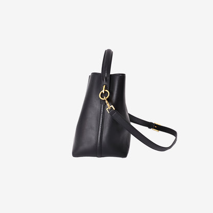 Saint Laurent Le 37 Bucket Bag in Black Calfskin with Gold Hardware