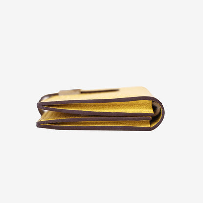 Hermès Bearn Mini Wallet in Jaune de Naples Leather with Palladium Hardware bottom side view