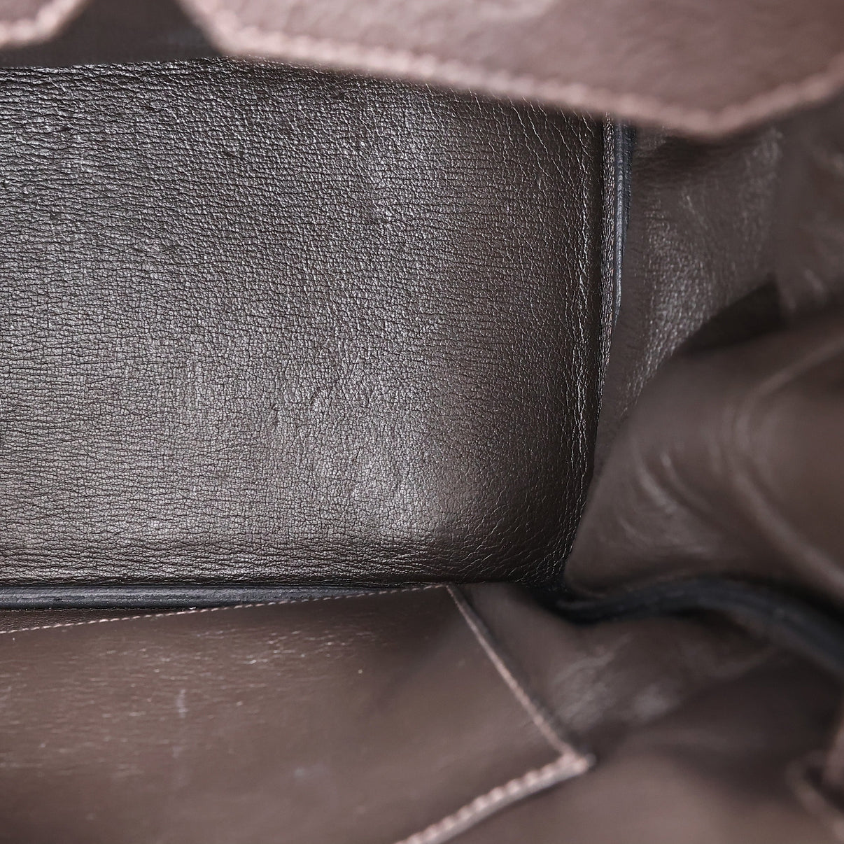 Hermès Birkin in Brown Togo Leather with Palladium Hardware interior view