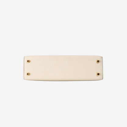 Hermès Mini Kelly 20 in Nata Epsom Leather with Gold-Plated Hardware