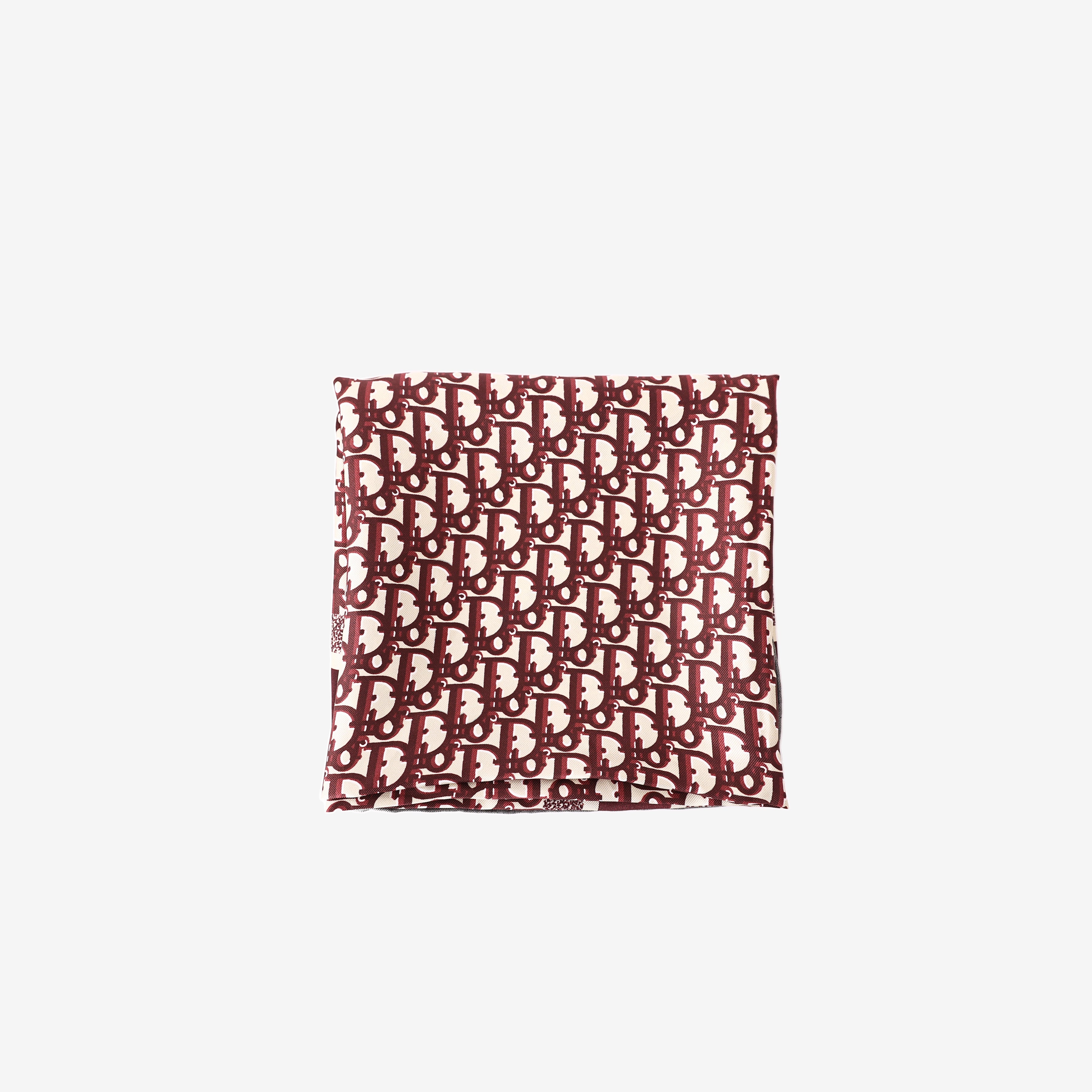 Dior Oblique Diortwin Square Scarf 90 in Burgundy and Navy Silk back view