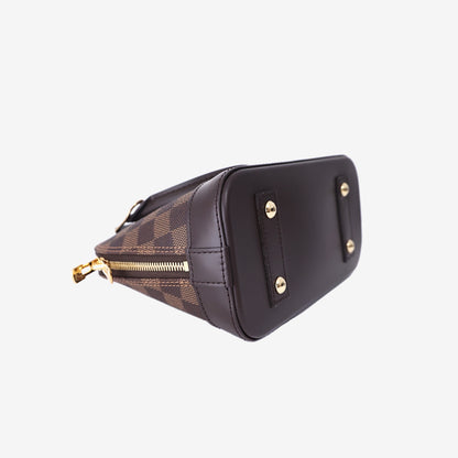 Louis Vuitton Alma BB Bag in Brown Damier Ebene Canvas with Gold Hardware