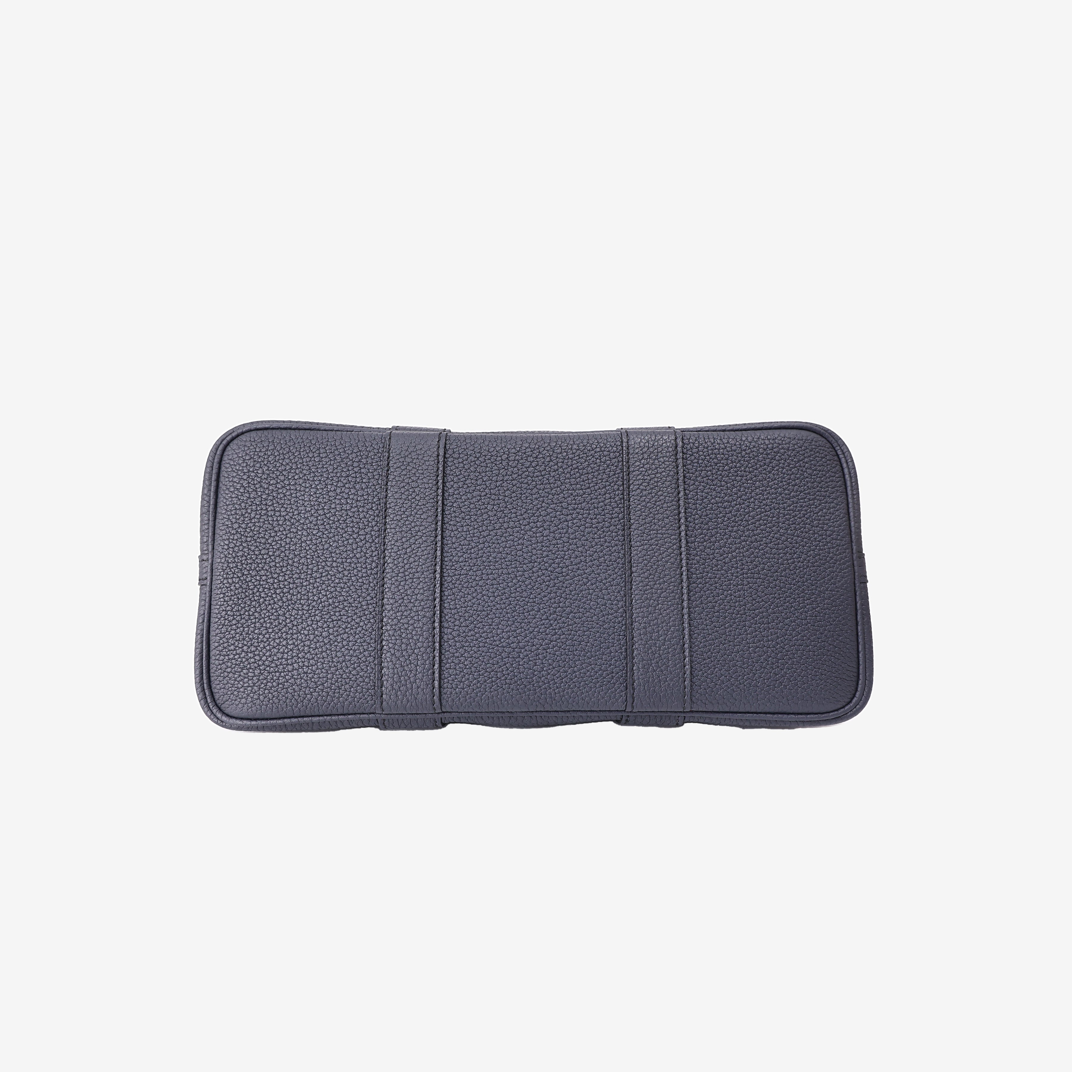 Hermès Garden Party 30 in Bleu Indigo Negonda Leather and Toile Canvas with Palladium Hardware bottom view