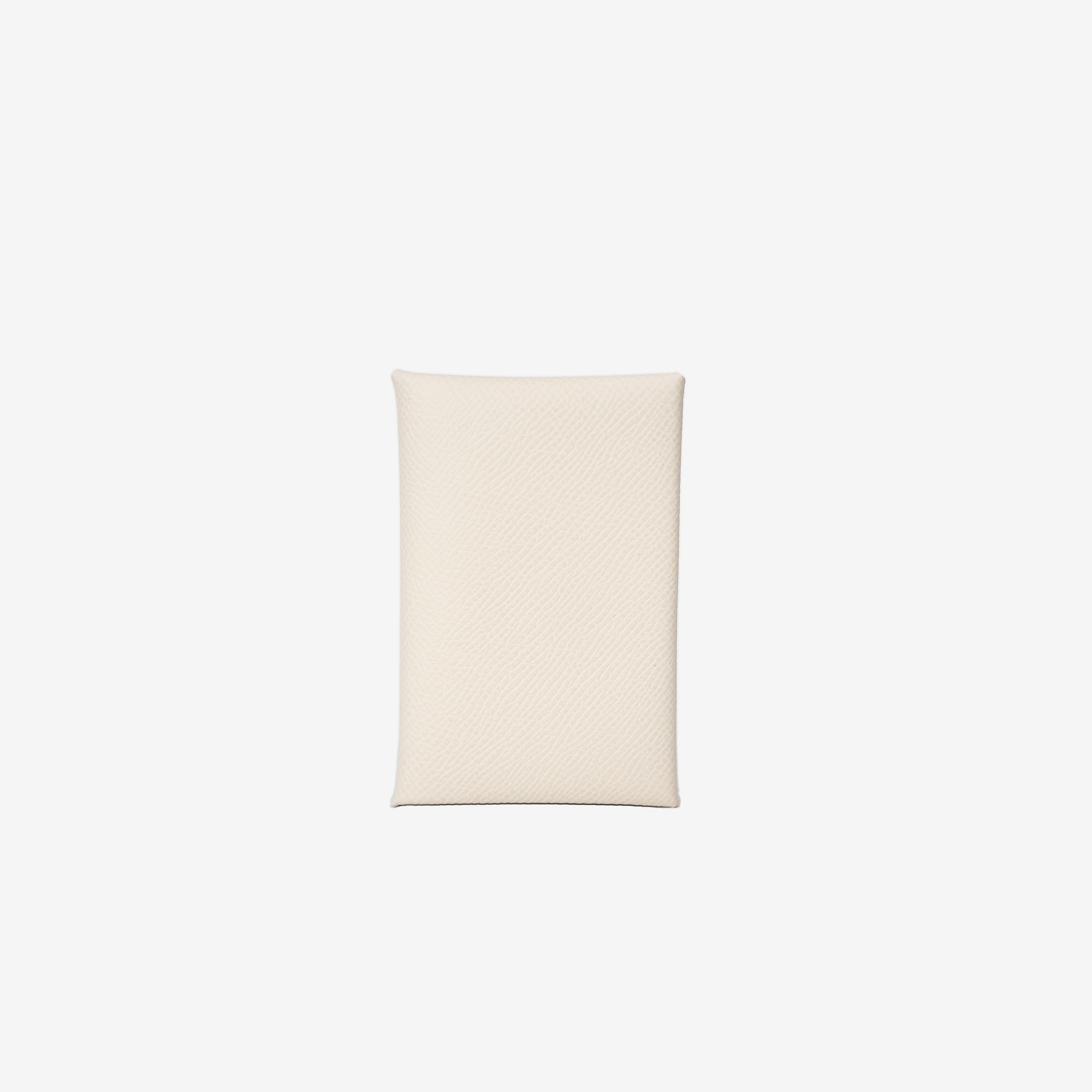 Hermès Calvi Card Holder in Nata/Jaune Poussin Epsom Leather back view
