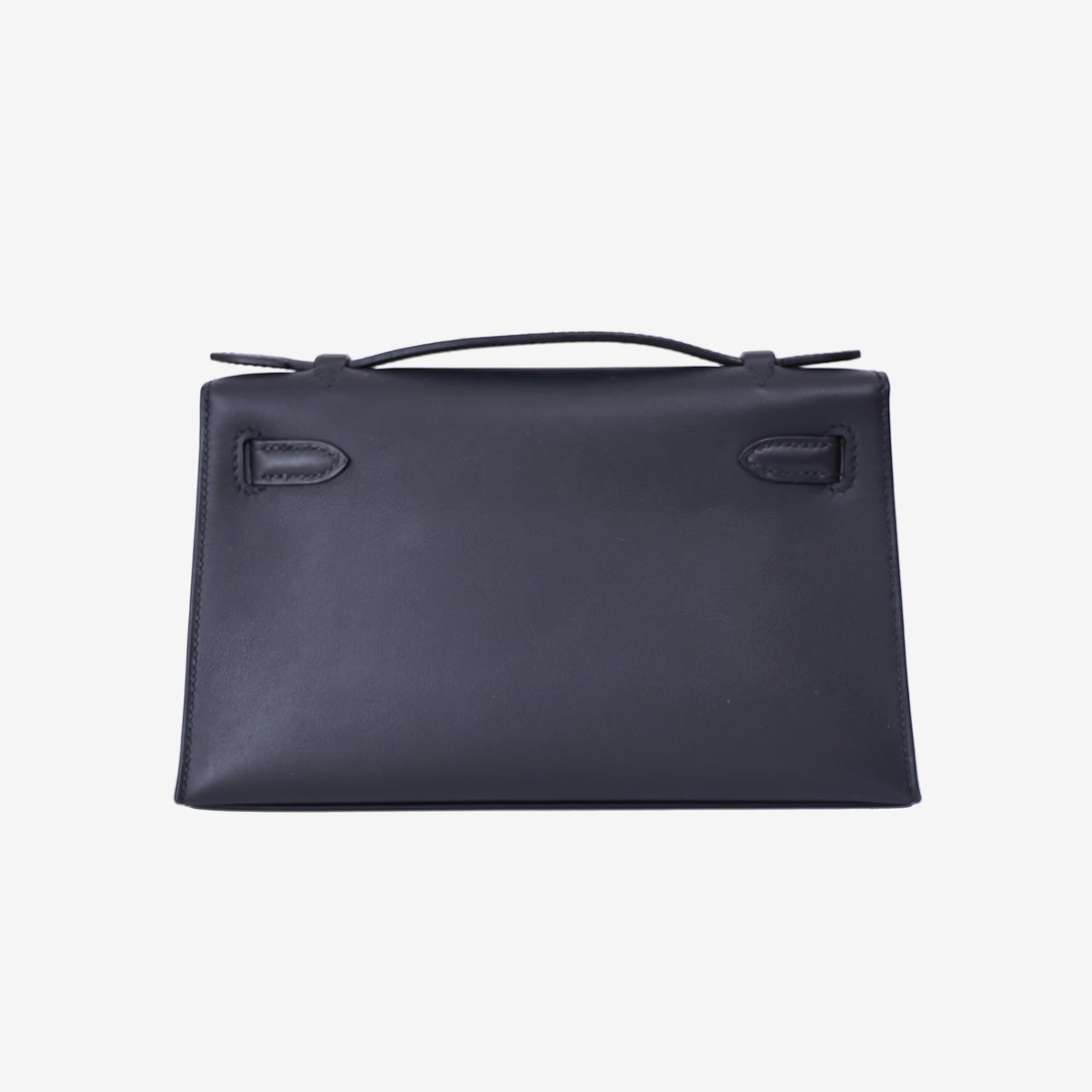 Hermès Kelly Pochette in Noir Swift Leather with Gold Hardware back view