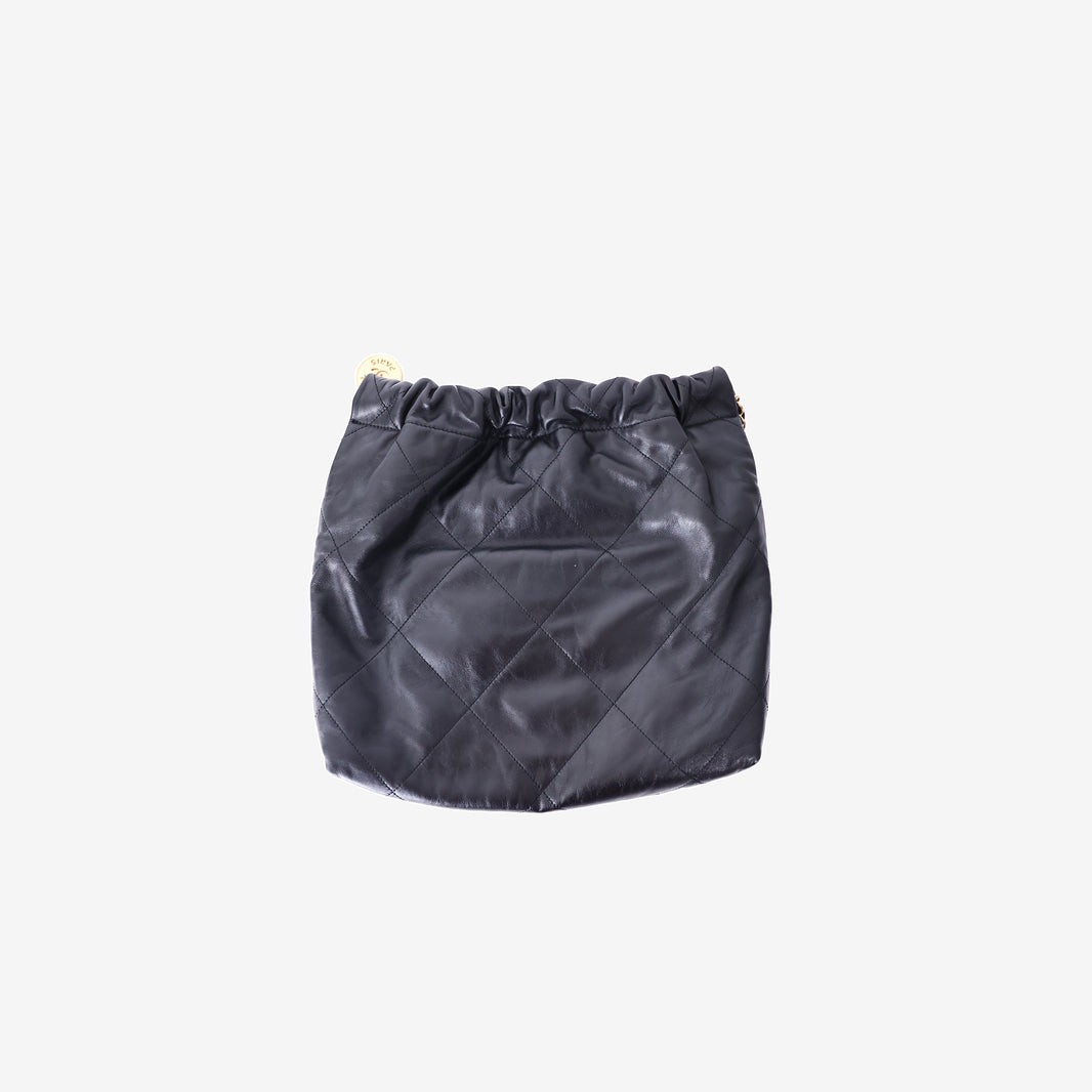 Chanel 22 Small Bag in Black Lambskin Leather with Gold Hardware