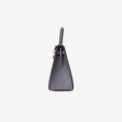 Hermès Kelly 25 in Gris Meyer Epsom Leather with Gold Hardware side view