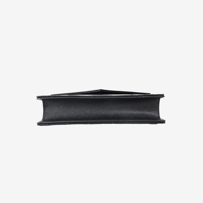 Saint Laurent Matelassé Envelope Wallet in Black Quilted Leather with Tonal Black Hardware