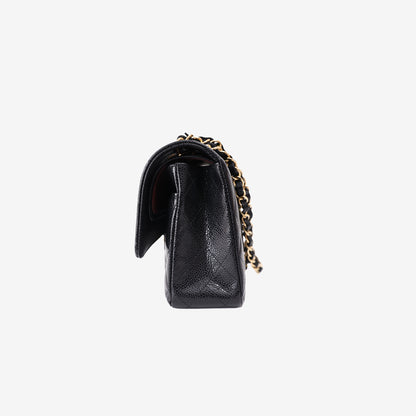 Chanel Classic Double Flap Medium in Black Caviar Leather with Gold Hardware
