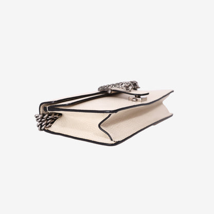 Gucci Dionysus Small Shoulder Bag in White Calfskin Leather with Silver Hardware