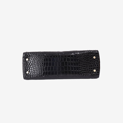 Chanel 26S Crocodile-Embossed Shopping Tote in Black Calfskin with Gold Hardware (Contact to Enquire)