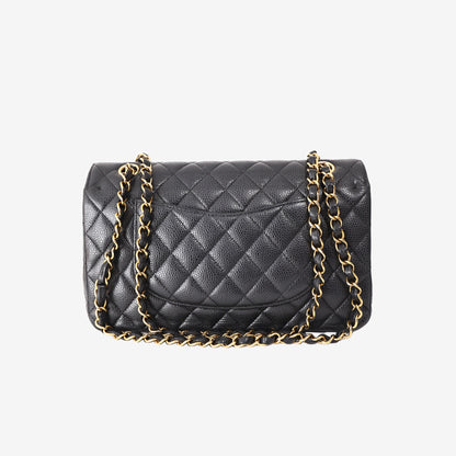 Chanel Classic Double Flap Medium in Black Caviar Leather with Gold Hardware