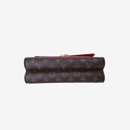 Louis Vuitton Victoire Bag in Monogram Coated Canvas/Red Leather with Gold Hardware