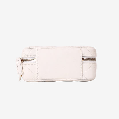 Chanel Twist Your Buttons Clutch with Chain in White Caviar Leather with Gold Hardware