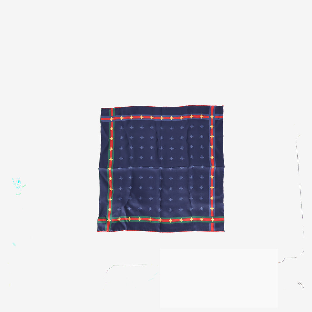 Gucci Contrast Patterned Pocket Square in Multicoloured Silk (Contact to Enquire)