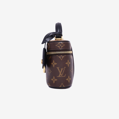 Louis Vuitton Vanity Chaine Pouch Bag in Brown Monogram Reverse Canvas with Gold Hardware side view