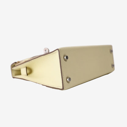 Hermès Mini Kelly 20 in Jaune Milton Epsom Leather with Palladium-Plated Hardware
