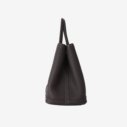 Hermès Garden Party 30 in Bai Brun Negonda Leather with Palladium-Plated Hardware