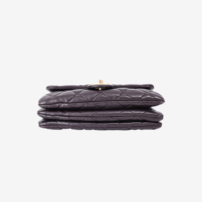 Chanel Classic Flap Bag in Brown Lambskin Leather with Gold Hardware