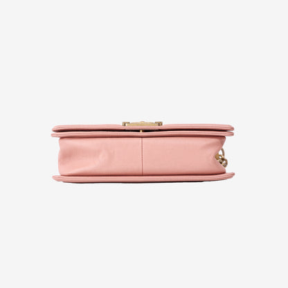 Chanel Medium Boy Bag in Pink Caviar Leather with Gold Hardware