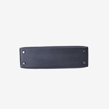 Hermès Mini Kelly in Noir Epsom Leather with Palladium-Plated Hardware