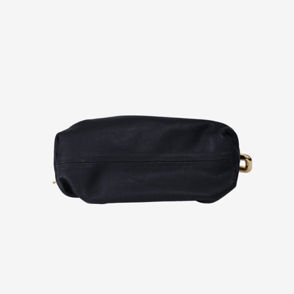Bottega Veneta Chain Pouch in Black Nappa Leather with Gold Hardware