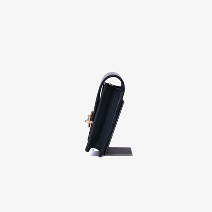 Hermès Roulis Wallet in Bleu Nuit Evercolor Leather with Gold Hardware side view