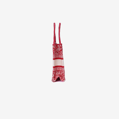 Dior Red Toile de Jouy Red Canvas Tote Bag