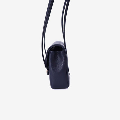 Chanel 26P Preppy Flap Mini in Navy Calfskin Leather with Gold Hardware side view