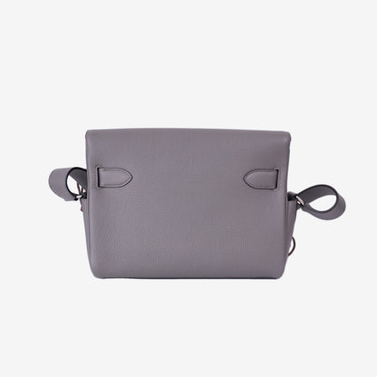 Hermès Kelly Messenger PM in Etain Togo Leather with Palladium Hardware back view