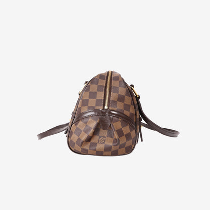 Louis Vuitton Rivington PM Handbag in Damier Ebene Canvas with Gold Hardware