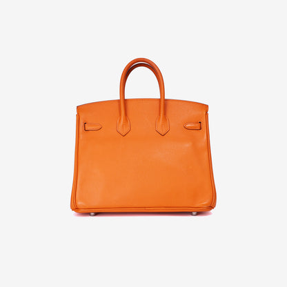 Hermès Birkin 25 in Orange Epsom Leather with Palladium Hardware back view