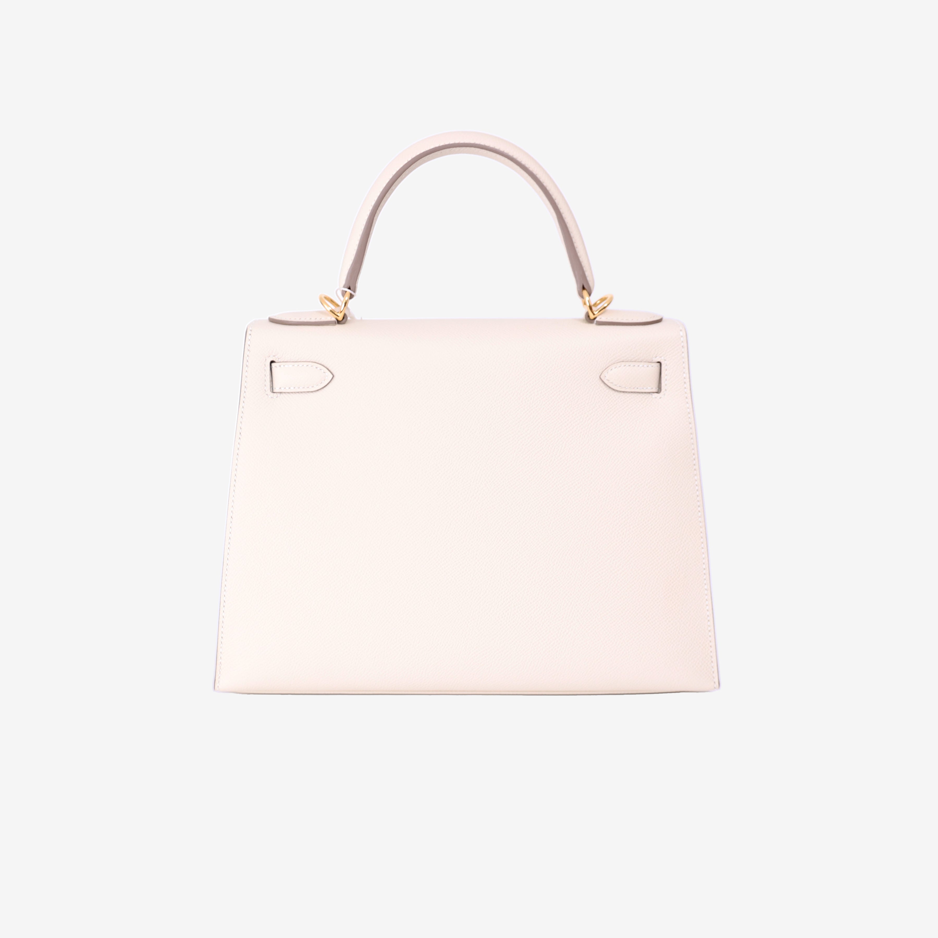 Hermès Kelly 28 in Craie Epsom Leather with Gold Hardware back view