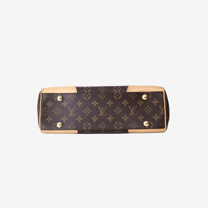Louis Vuitton Beverly MM Shoulder Bag in Monogram Coated Canvas/Natural Cowhide Leather with Gold Hardware