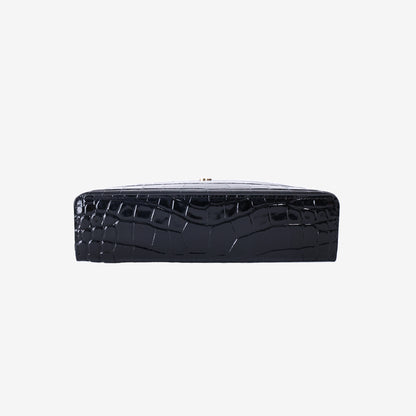 Chanel 26B Vanity Case with Chain in Black Crocodile-Embossed Calfskin Leather with Gold Hardware