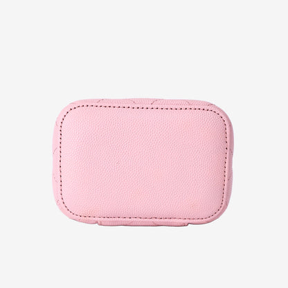 Chanel Mini Square Vanity Case in Sakura Pink Caviar Leather with Gold Hardware