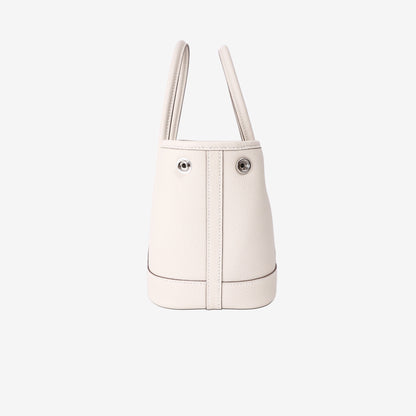 Hermès Garden Party 23 in White Togo Leather with Palladium Hardware