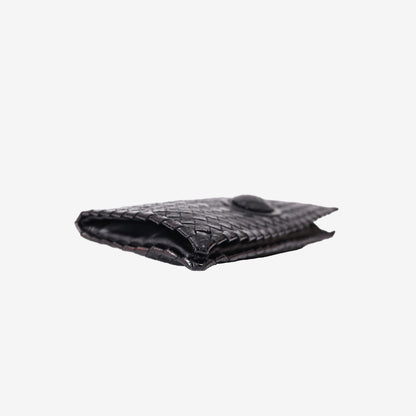 Bottega Veneta Intrecciato Woven Leather Clutch in Black