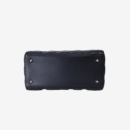Dior Lady Dior Medium in Black Lambskin Leather with Gold Hardware