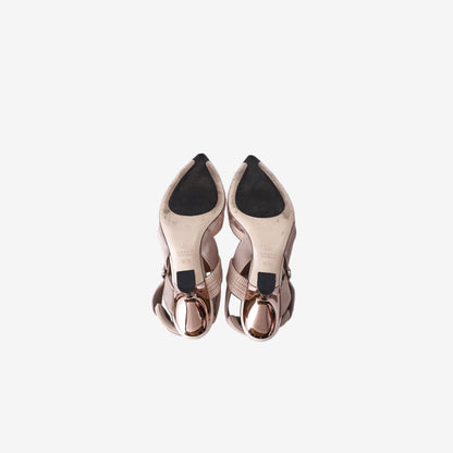 Fendi Colibrì Slingback Pumps in Nude & Pink FF-Motif Mesh (Size 38.5)