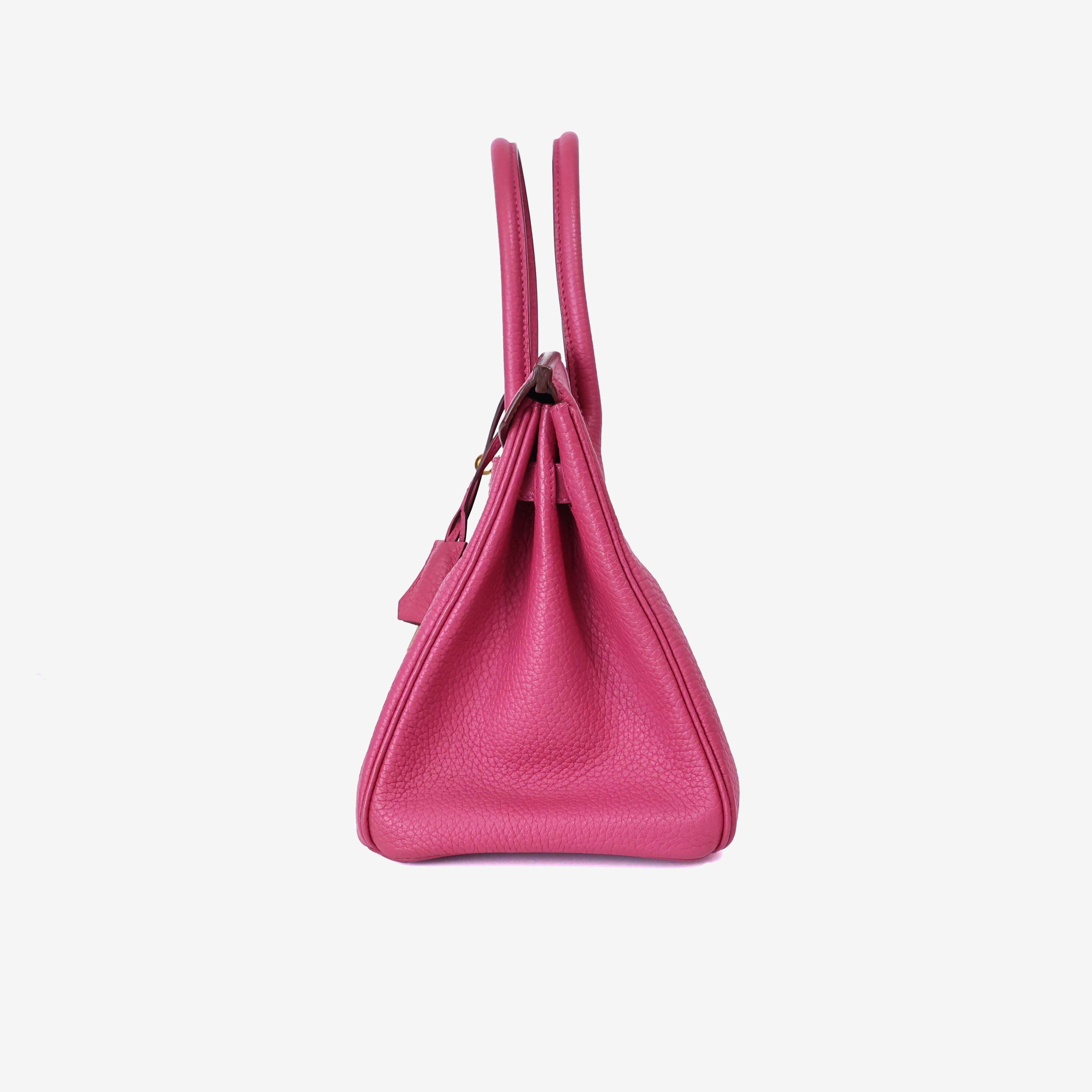 Hermès Birkin 30 in Rose Pourpre Togo Leather with Gold Hardware side view