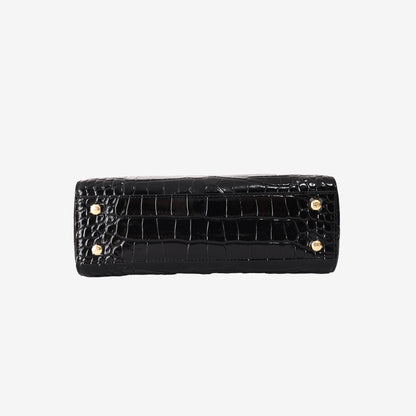 Chanel 26K Shopping Bag in Black Crocodile-Embossed Calfskin Leather with Gold Hardware