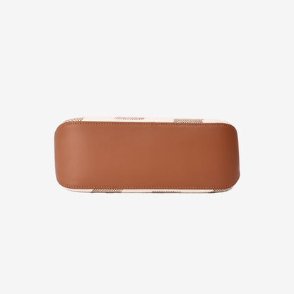 Hermès Cabas Tote Bag in Beige and Brown Canvas