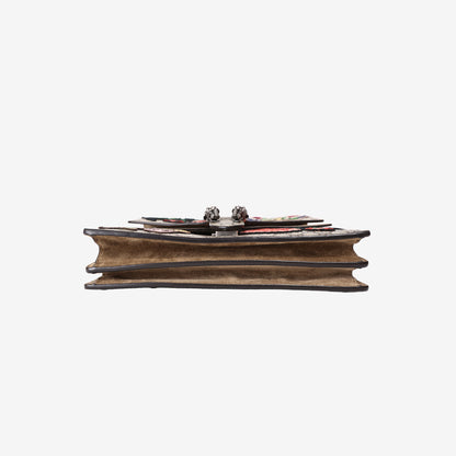 Gucci Dionysus Embroidered GG Shoulder Bag in Multicolour Canvas with Silver Hardware