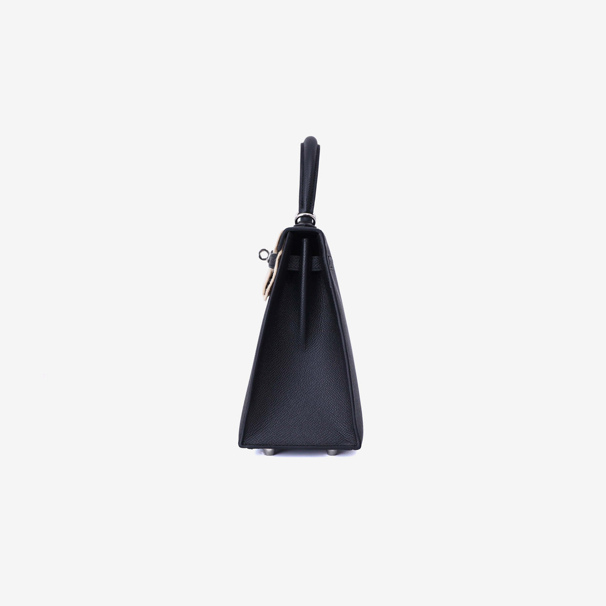 Hermès Kelly 25 in Noir Epsom Leather with Palladium Hardware side view