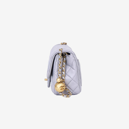 Chanel Pearl Crush Mini Square Flap Bag in Grey Lambskin with Gold Hardware (Contact to Enquire)